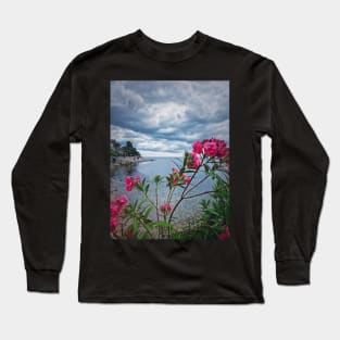 Nerium Oleander on the coastline Long Sleeve T-Shirt